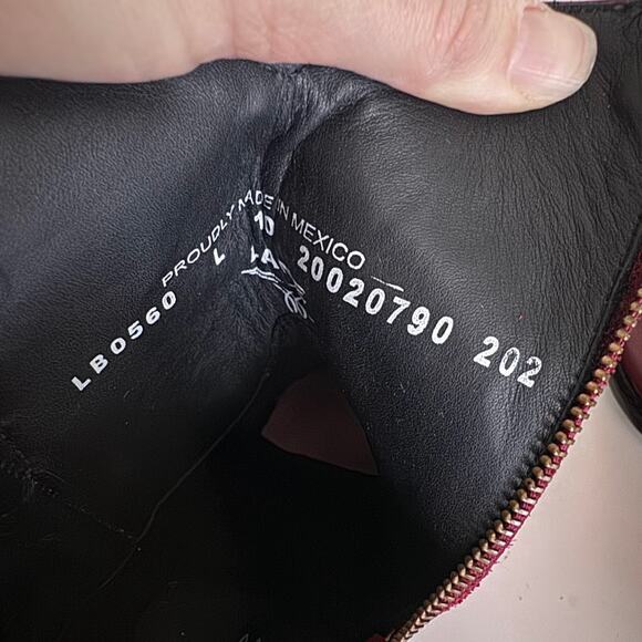 Lane Smokeshow Cowboy Ankle Boots Red Leather Western Cowgirl Booties Size 10 - Picture 8 of 8